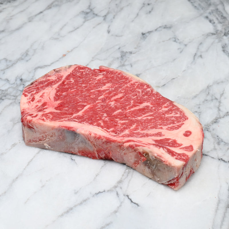 Beef, Strip Steak, Bone In, Center Cut, Prime, Dry Aged (Kansas City Steak)